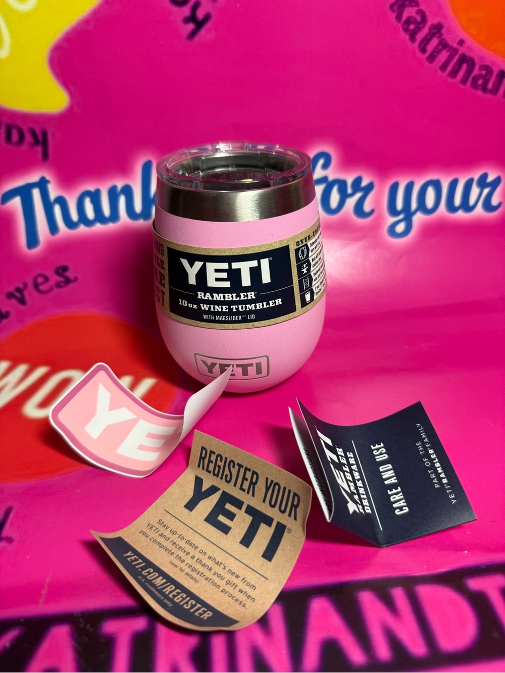 Yeti Rambler 10oz Wine Tumbler - Power Pink